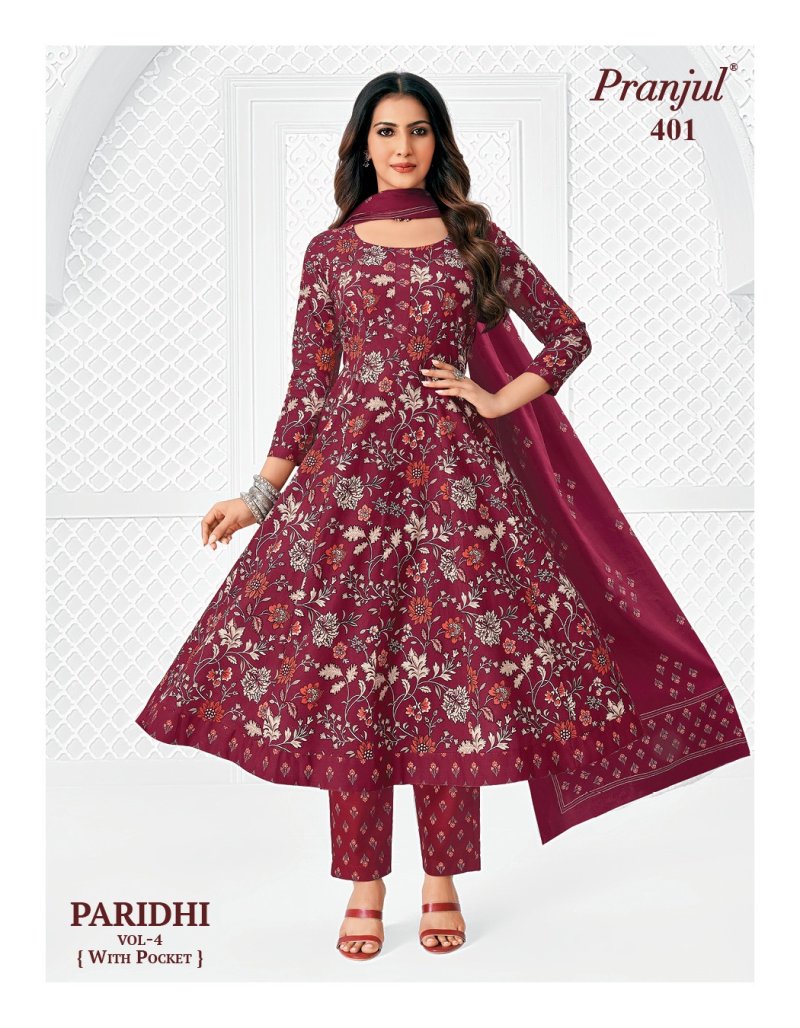 Paridhi Vol 4 By Pranjul Cotton Printed Anarkali Suits
